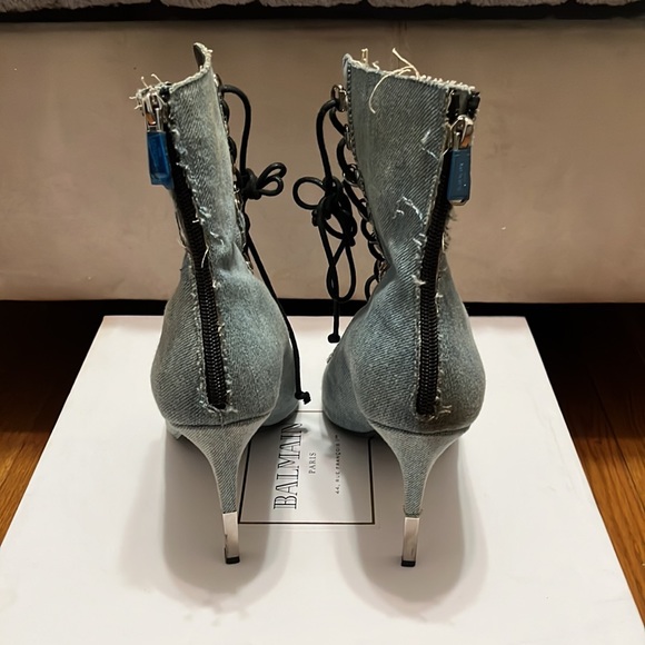 Balmain Denim Open Toe Bootie SZ 39, Same Day Ship π Spring Clean Closet Saleπ - Picture 4 of 16